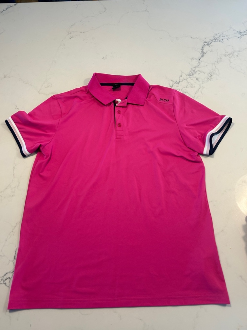 Hugo Boss Paddy Men's Pink Polo Shirt Collared, Slim Fit, Cotton, Size XXL - Picture 2 of 10